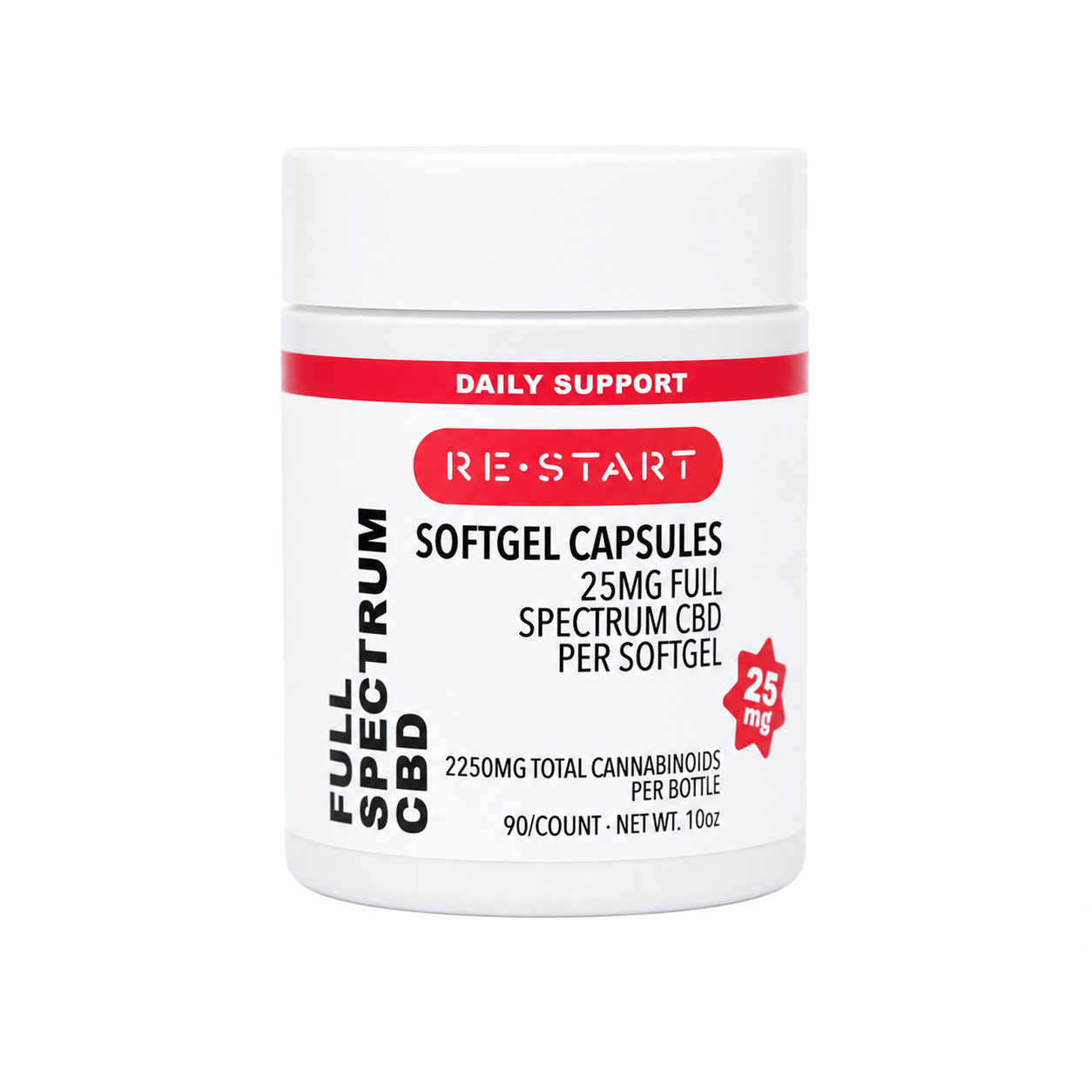 CBD Capsules Full Spectrum 25mg 90-ct
